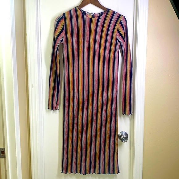 Zara Dresses & Skirts - Zara - Colorful Stripe Dress Mid-length Size Small